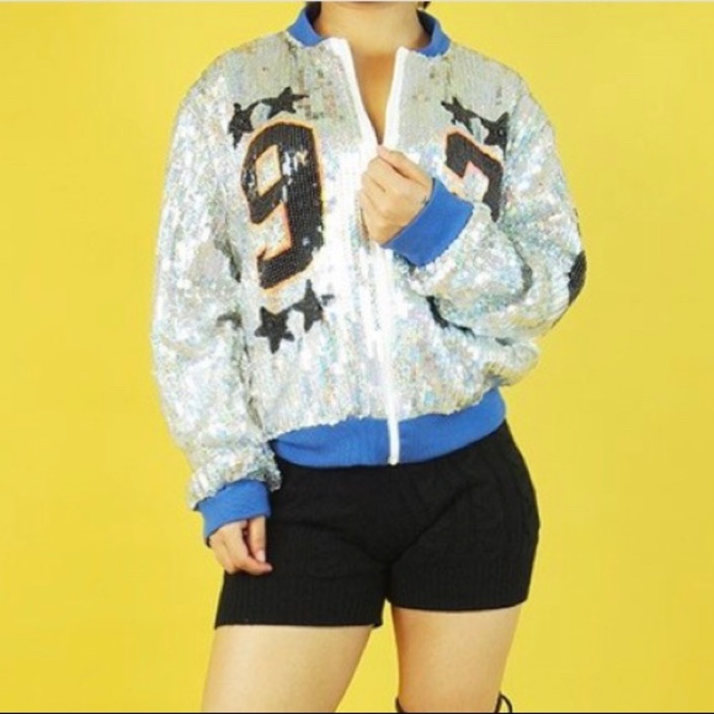 Sequin bomber jacket